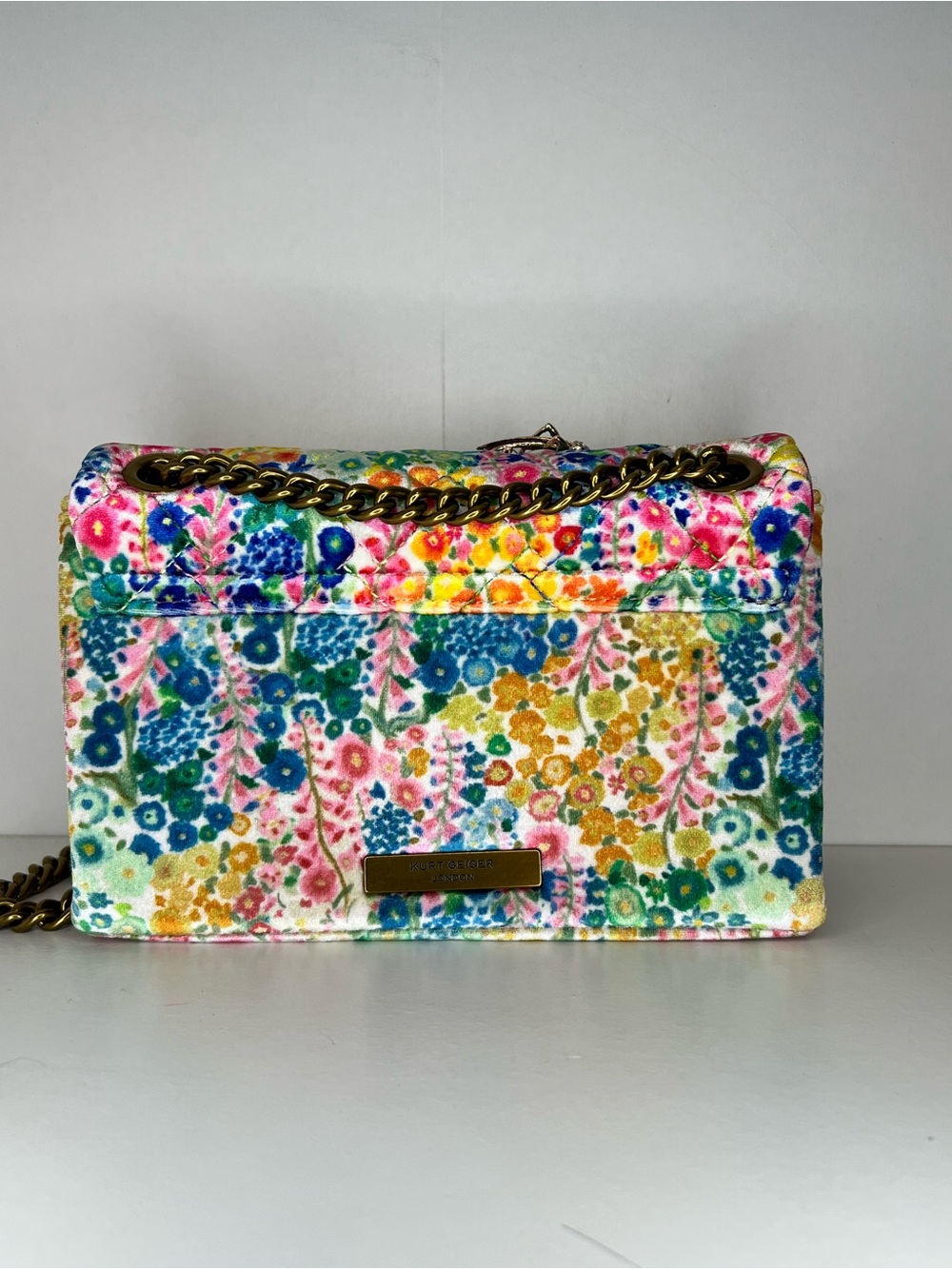 EUC Kurt Geiger Bugs Floral Couture Crossbody Velvet - Picture 3 of 9
